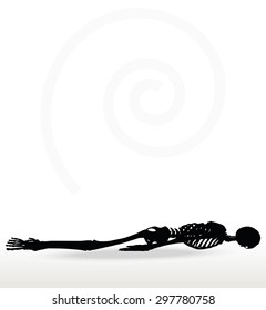 Vector Image - skeleton silhouette in prone pose isolated on white background 