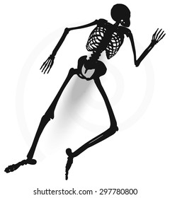 Vector Image - skeleton silhouette in prone pose isolated on white background 