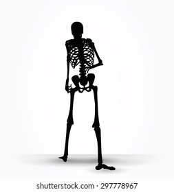 Vector Image - skeleton silhouette in shuffle pose isolated on white background 
