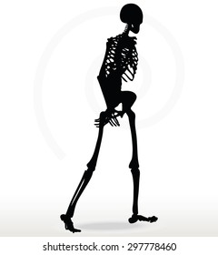 Vector Image - skeleton silhouette in walk pose isolated on white background 