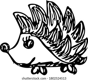 Vector image of a sketch of a hedgehog