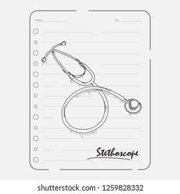 vector image sketch stethoscope