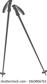 
Vector image of ski equipment, simple, icons, ski poles