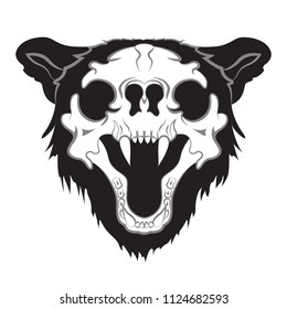 Vector image. The skull of a bear. Silhouette