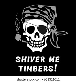 Vector Image Of Skull Captain With Inscription 