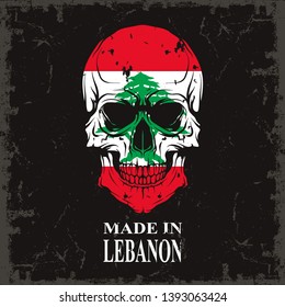 The vector image Skull color of the flag
