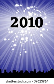 Vector image - Skyline under stars in 2010