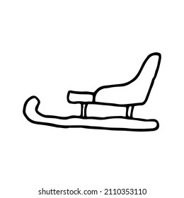 Imagen vectorial de un trineo. Dibujado a mano.