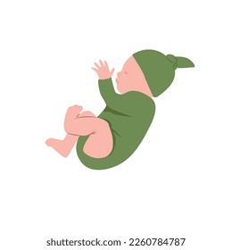 Vector image of a sleeping baby