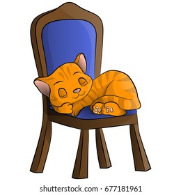 Vector image of a sleeping cat