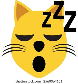 vector image of sleeping cat facial expression.