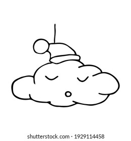 vector image of sleeping cloud on white background
