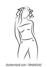 Vector Image. image of a slender girl. Abstract critical days. To illustrate a healthy lifestyle, sports, medicine,