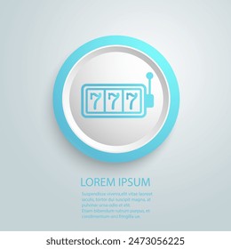 Vector image of slot machine blue icon flat