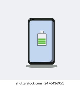 vector image of smartphone with 50% battery