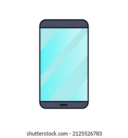 Imagen vectorial del smartphone con pantalla azul
