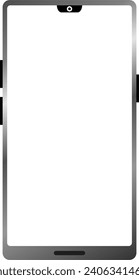 vector image of smartphone with white screen editable