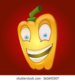 Vector image of smiling cartoon peppers