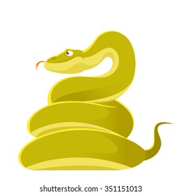 Vector image of a smiling cartoon snake