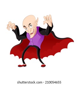 Vector image of a smiling Cartoon vampire