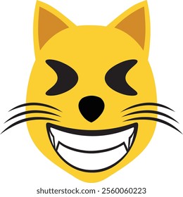 vector image of a smiling cat's facial expression.