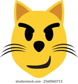 vector image of a smiling cat's facial expression.