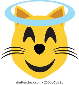 vector image of a smiling cat's facial expression.