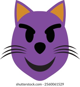 vector image of a smiling cat's facial expression.