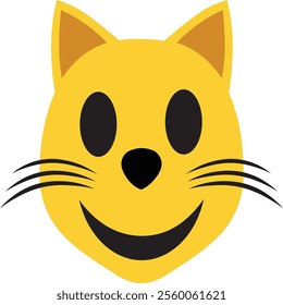 vector image of a smiling cat's facial expression.