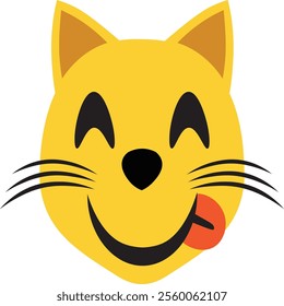 vector image of a smiling cat's facial expression.