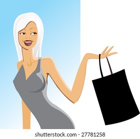 vector image of smiling customer