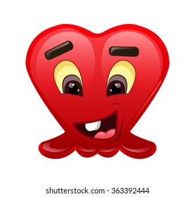 Vector image of a smiling heart