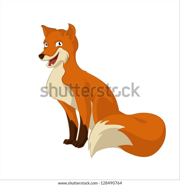 Vector Image Smiling Orange Cartoon Fox Stock Vector (Royalty Free ...