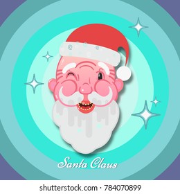 Vector image of a smiling Santa Claus.