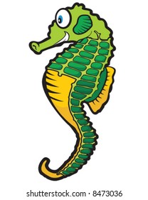 vector image of a smiling seahorse (Hippocampus pipefish)