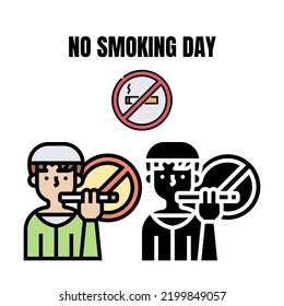 imagen vectorial de fumadores, prohibición de fumar. vista superior perfecta para fondos, fondos de pantalla y celebración del mundo del tabaco