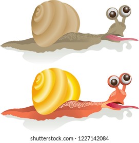 vector image of a snail aspiring to the goal
