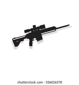 The vector image of a sniper rifle.