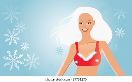 vector image of Snow Maiden. good use for xmas cards and posters