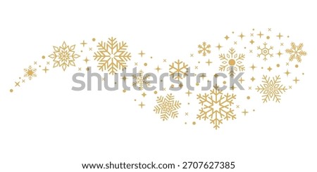 A vector image of snow and snowflake shapes suitable for use as a Christmas background. An element for your New Year's greeting card and greeting design.