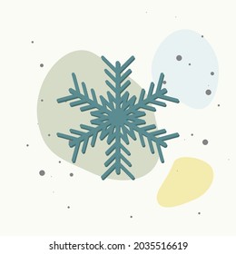Vector image of a snowflake. Snow icon. Snow in winter on multicolored background. Layers grouped for easy editing illustration. For your design.