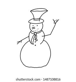 Vector image snowman 