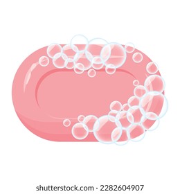 Vector image of soap. Hygiene items and baths. The concept of cleanliness and self-care. Beautiful elements for your design.