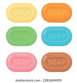 Vector image of soap. Hygiene items and baths. The concept of cleanliness and self-care. Beautiful elements for your design.