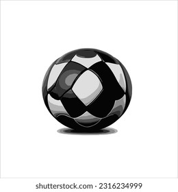 vector image of a soccer ball, black white, white background.