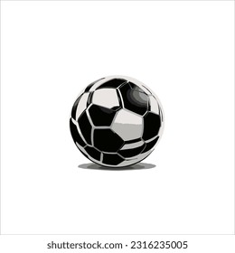 vector image of a soccer ball, black white, white background.