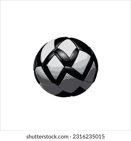 vector image of a soccer ball, black white, white background.