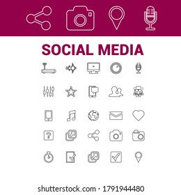 Vector image. Social media icons. Line icons.