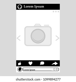 Vector image of social page with photo