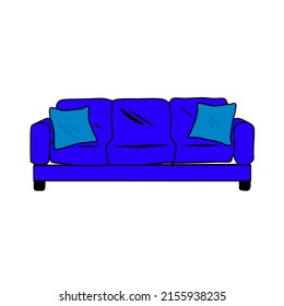 Vector image of a sofa chair in the room of the house, to rest or to chat with friends